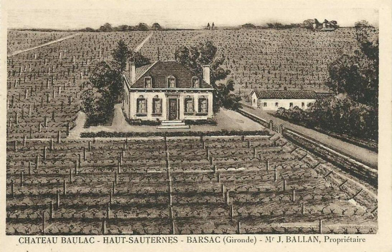 Carte postale ancienne Barsac - château Baulac 1