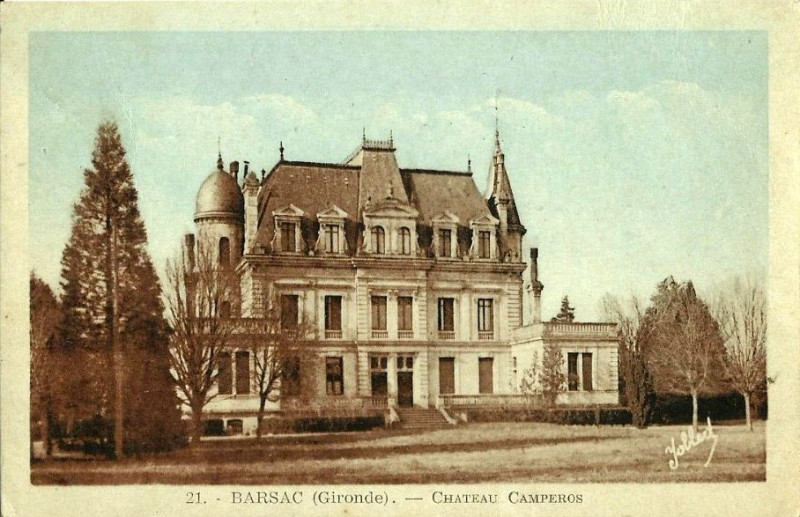 Carte postale ancienne Barsac - château Camperos 1