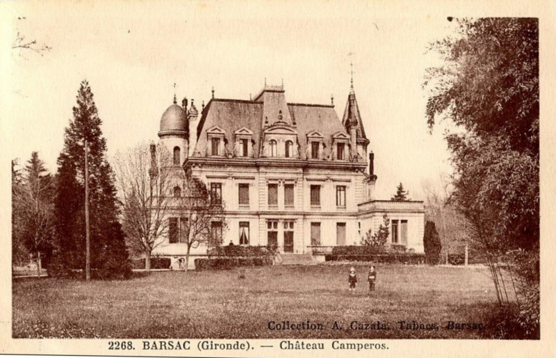 Carte postale ancienne Barsac - château Camperos 2b
