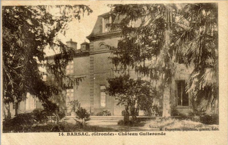 Carte postale ancienne Barsac - château Guiteronde 1