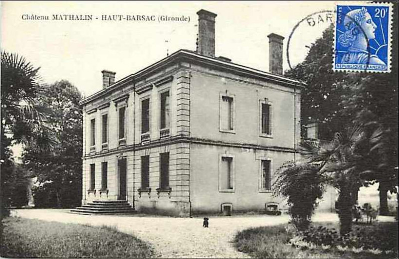 Carte postale ancienne Barsac - château Mathelin 1