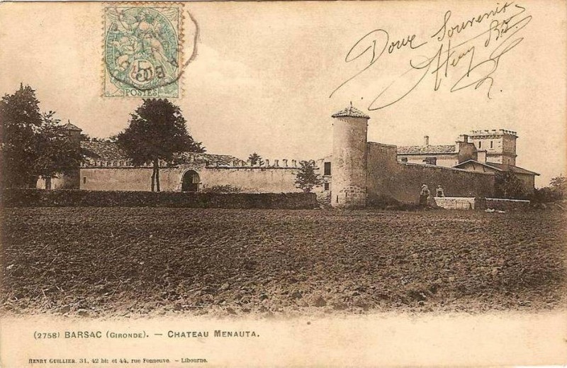 Carte postale ancienne Barsac - château Menauta 1