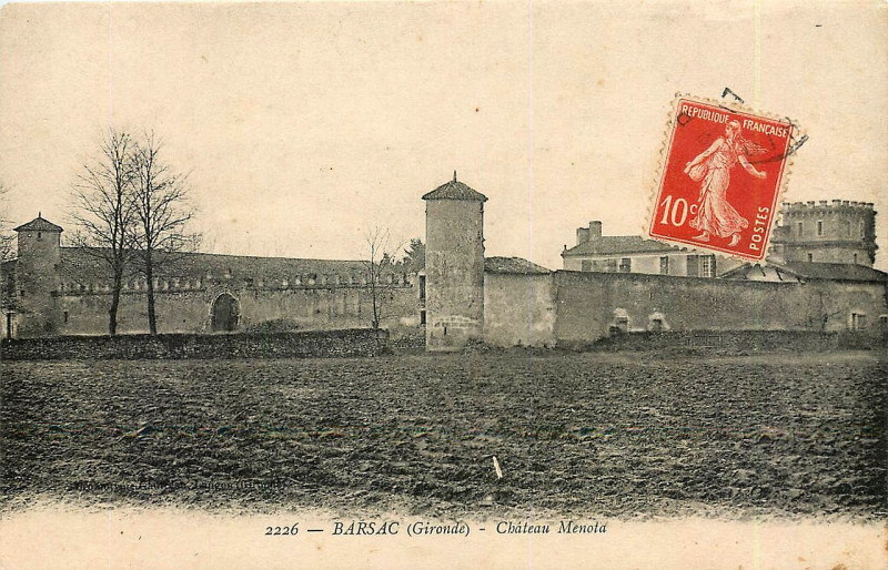 Carte postale ancienne Barsac - château Menauta 3