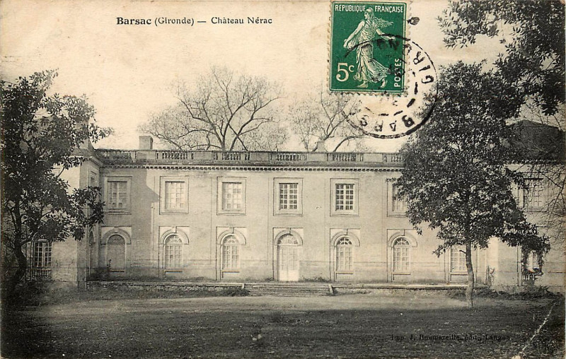 Carte postale ancienne Barsac - château Nérac 1