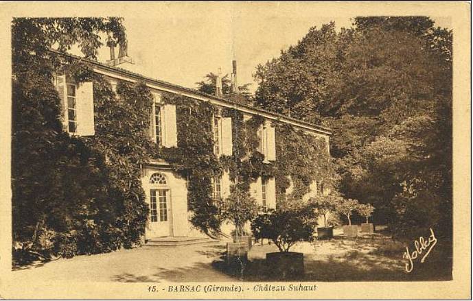 Carte postale ancienne Barsac - château Suau 1