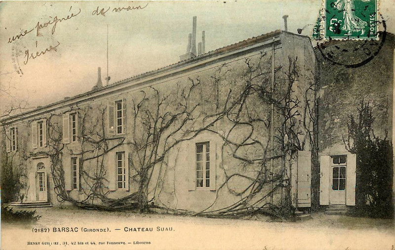 Carte postale ancienne Barsac - château Suau 2