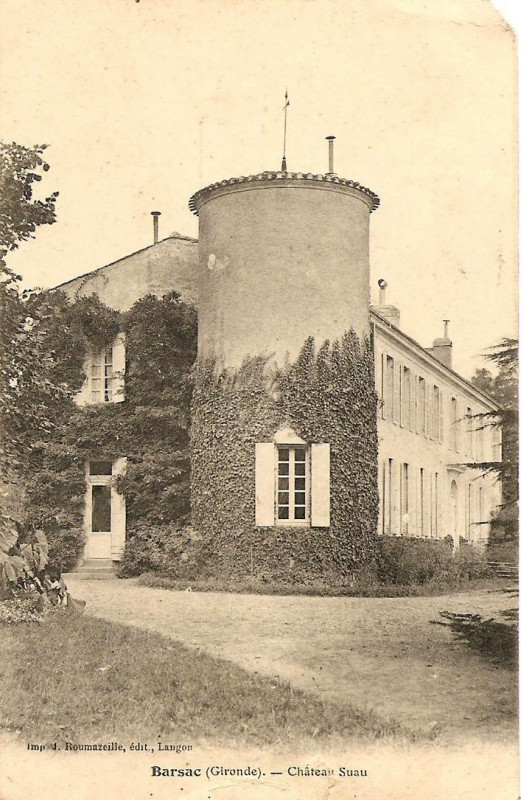 Carte postale ancienne Barsac - château Suau 3