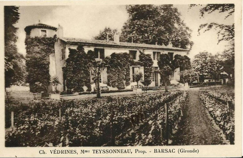 Carte postale ancienne Barsac - château Védrines 1