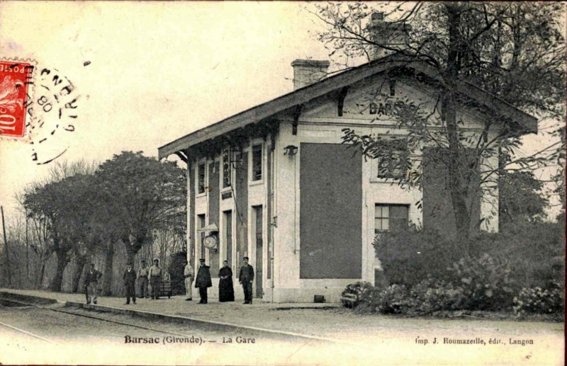 Carte postale ancienne Barsac - Gare 1
