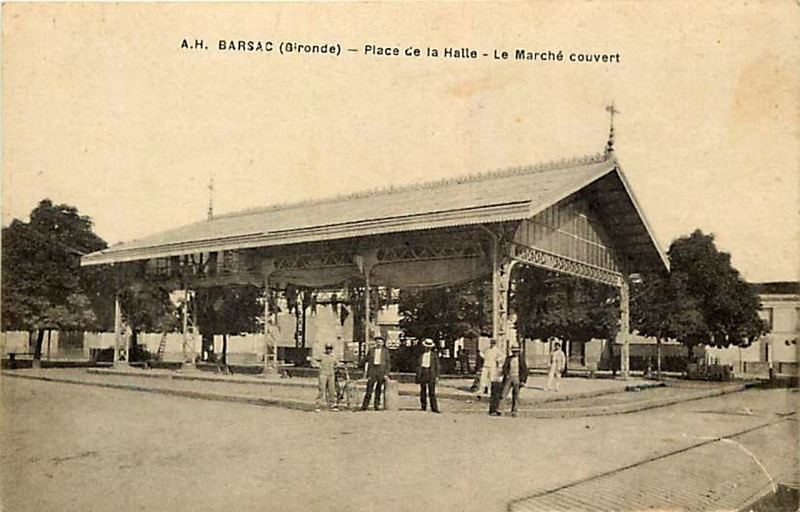 Carte postale ancienne Barsac - La Halle 2