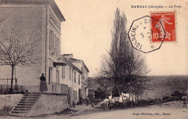 Carte postale ancienne Barsac - Le port 3