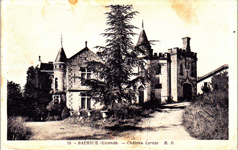 Carte postale ancienne Baurech - château Laroze