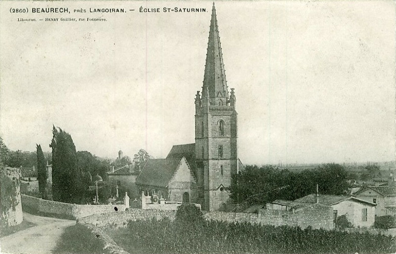 Carte postale ancienne Baurech - église 1