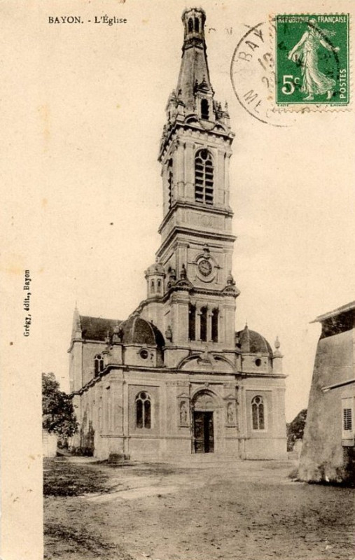Carte postale ancienne Bayon - église 1