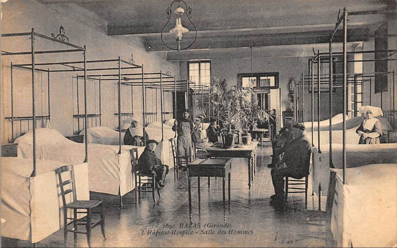Carte postale ancienne Bazas - Hôpital 5