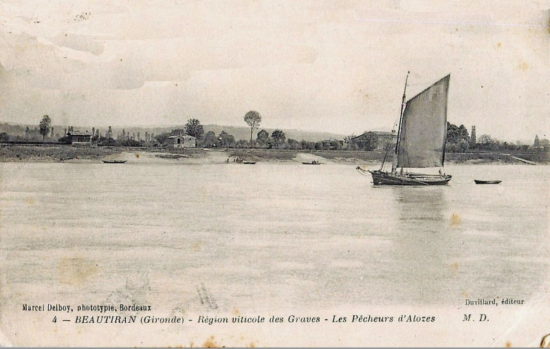 Carte postale ancienne Beautiran - la Garonne 3