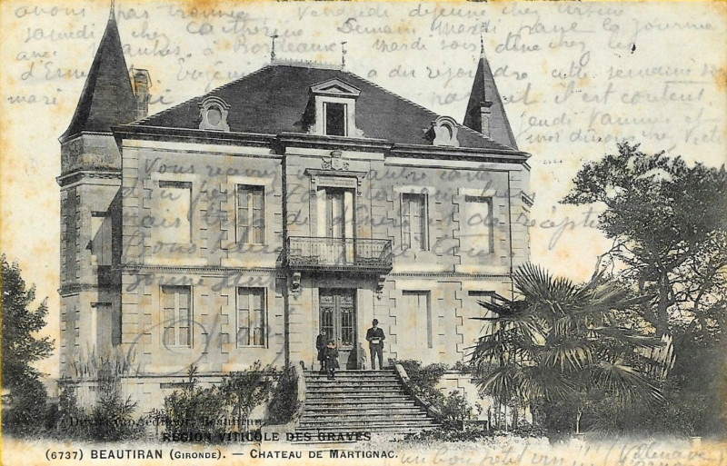 Carte postale ancienne Beautiran château de Martignac
