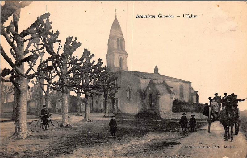 Carte postale ancienne Beautiran église 1