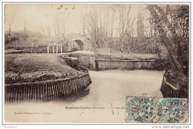 Carte postale ancienne Beautiran- le Gat-mort 1