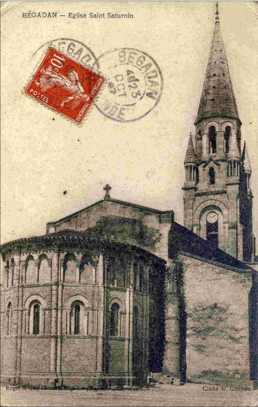 Carte postale ancienne Bégadan - église 2