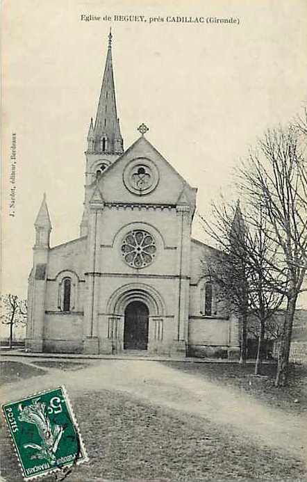 Carte postale ancienne Béguey - église 3