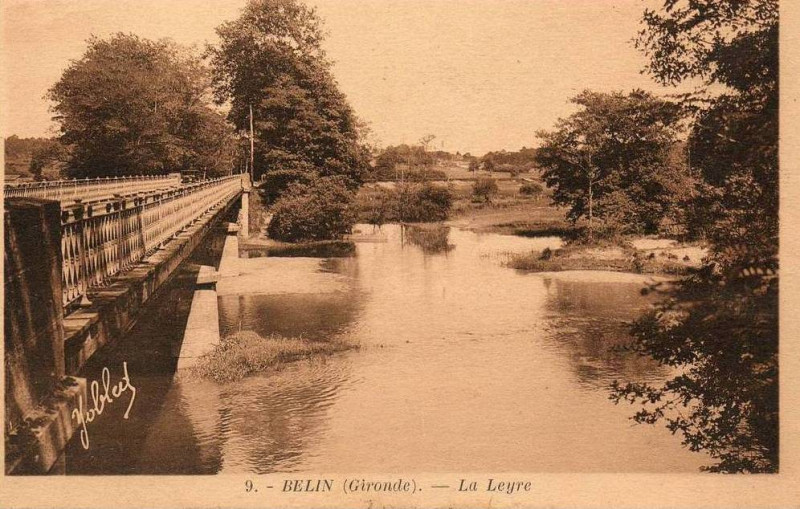Carte postale ancienne Belin-Béliet - La Leyre 1