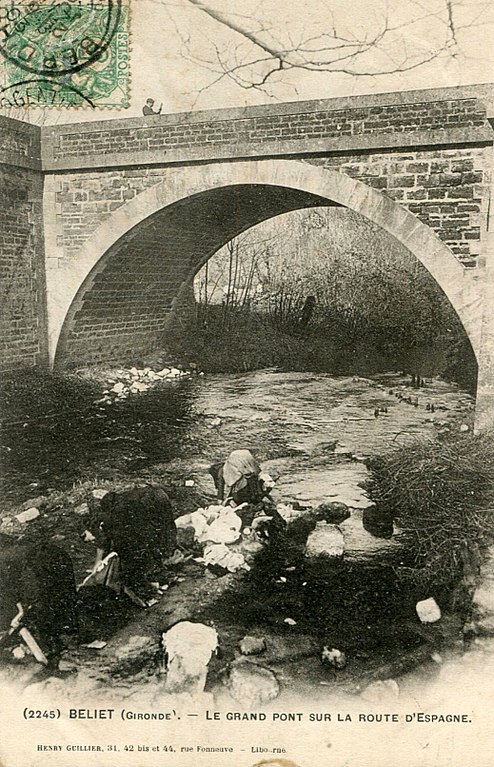 Carte postale ancienne Belin-Béliet - La Leyre 2