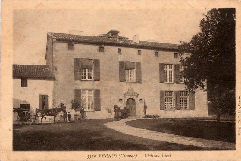 Carte postale ancienne Beaulac-Bernos - château Libet