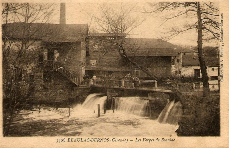 Carte postale ancienne Beaulac-Bernos - Forges de Beaulac 1