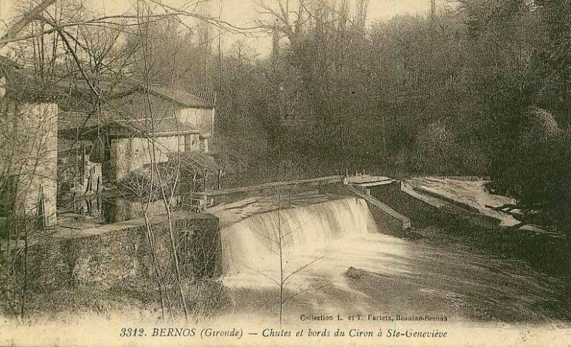 Carte postale ancienne Beaulac-Bernos - Le Ciron 1