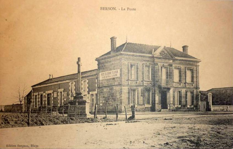 Carte postale ancienne Berson - La Poste