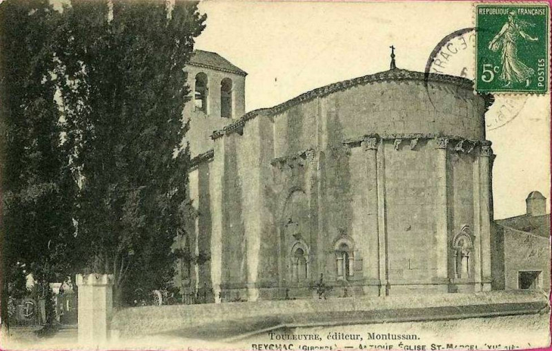 Carte postale ancienne Beychac - église Saint-Marcel 3