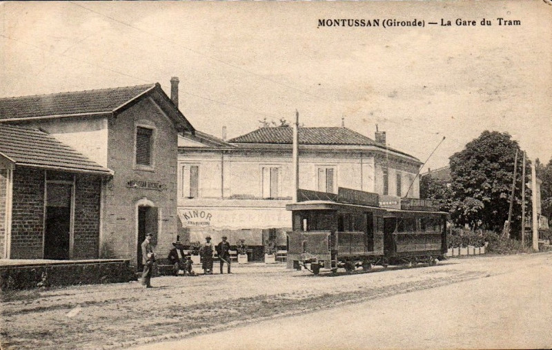 Carte postale ancienne Beychac-Montussan Tramway 4