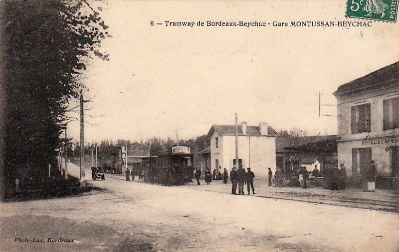 Carte postale ancienne Beychac-Montussan Tramway 7