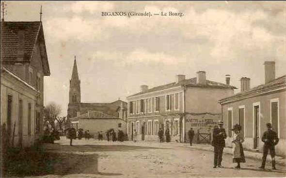 Carte postale ancienne Biganos - bourg 3