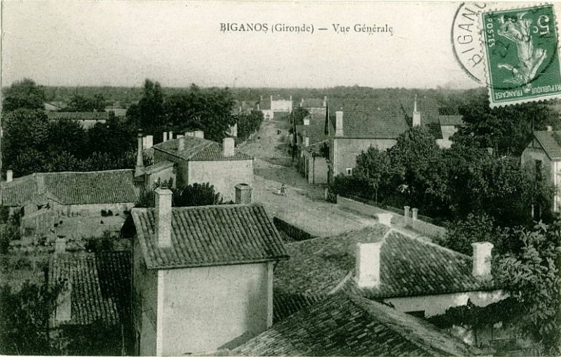 Carte postale ancienne Biganos - bourg 5