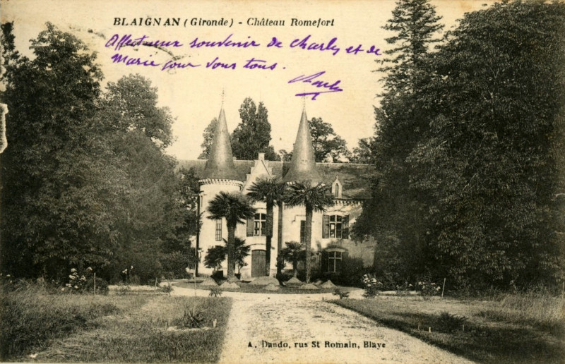 Carte postale ancienne Blaignan - château de Romefort 4