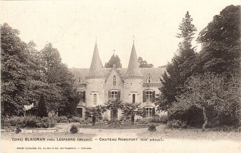 Carte postale ancienne Blaignan - château Romefort 2
