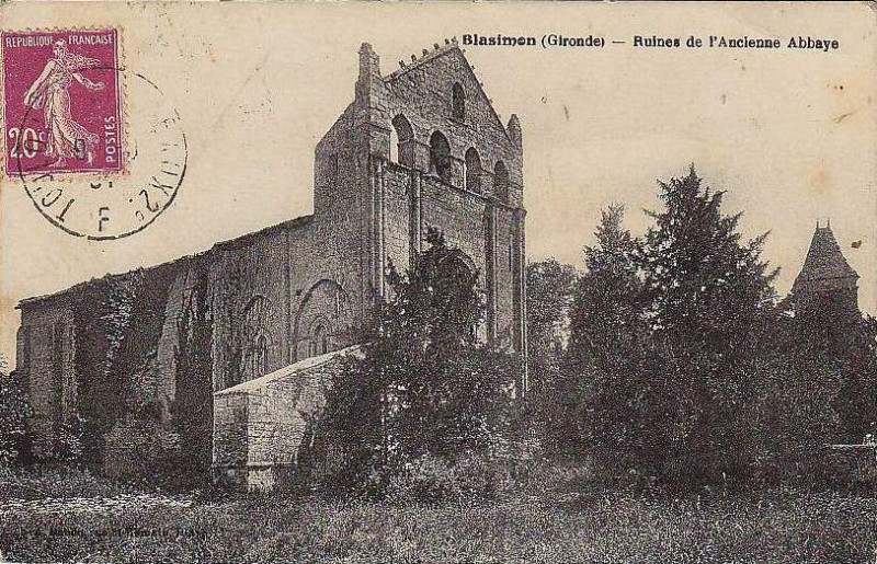 Carte postale ancienne Blasimon - abbaye 1