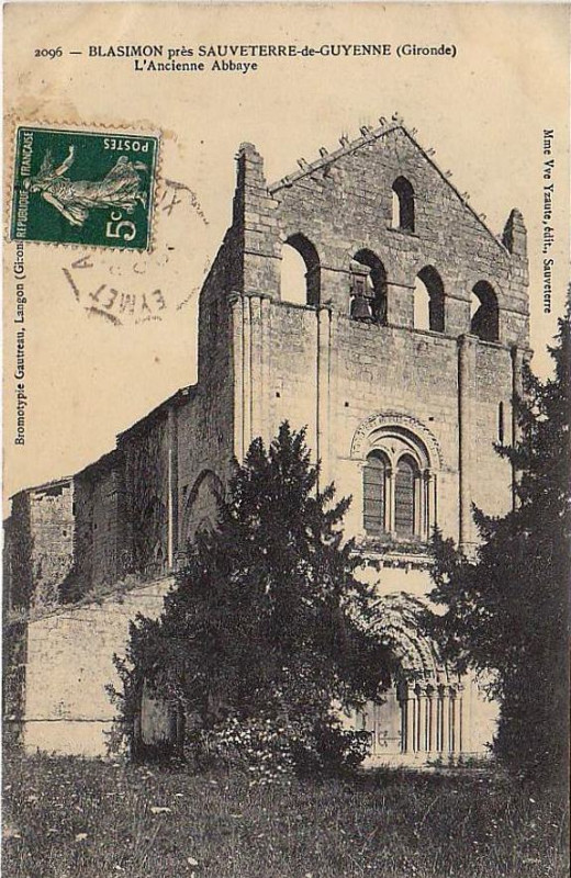 Carte postale ancienne Blasimon - abbaye 2