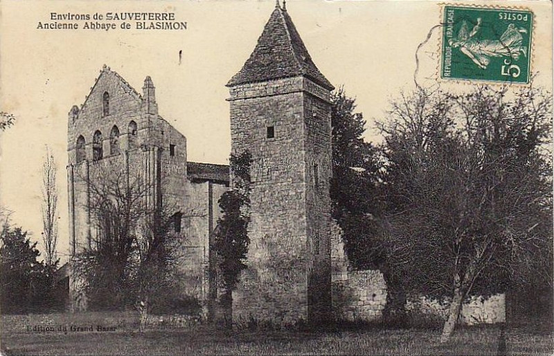 Carte postale ancienne Blasimon - abbaye 3