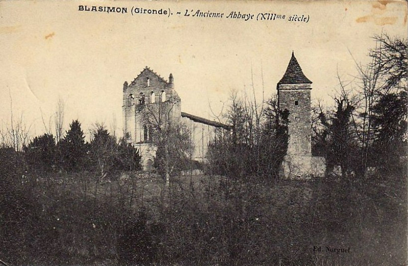 Carte postale ancienne Blasimon - abbaye 4