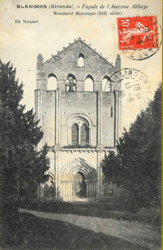 Carte postale ancienne Blasimon - abbaye 5