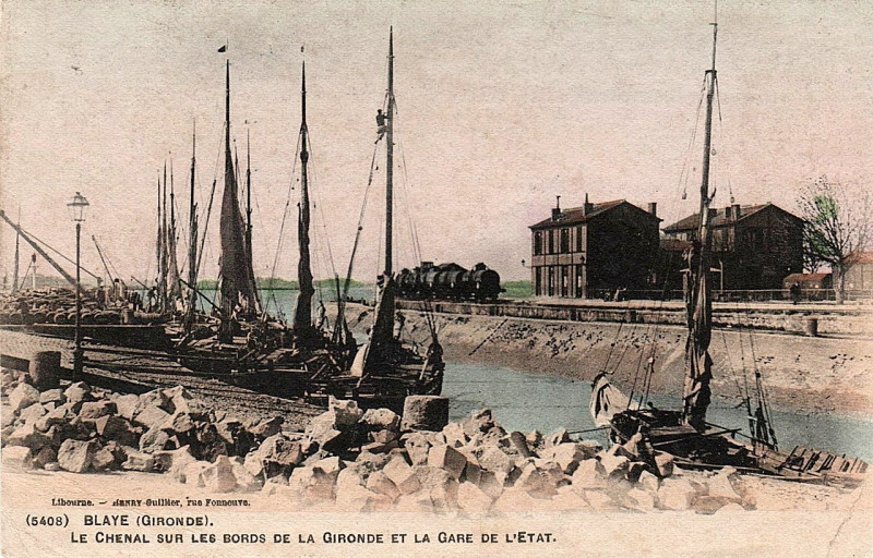 Carte postale ancienne Blaye - Gare et port 2