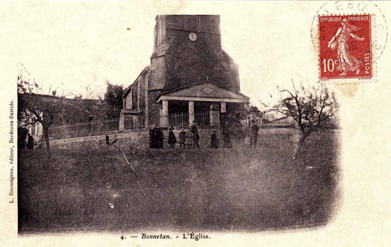 Carte postale ancienne Bonnetan - église 1