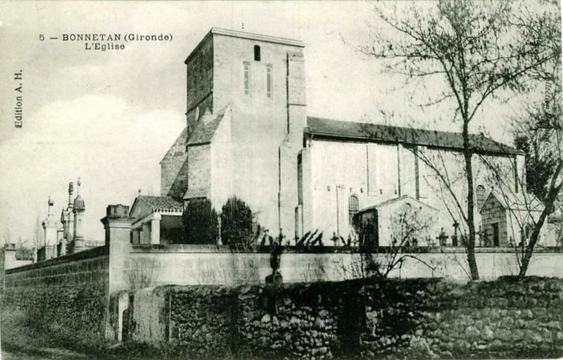 Carte postale ancienne Bonnetan - église 2