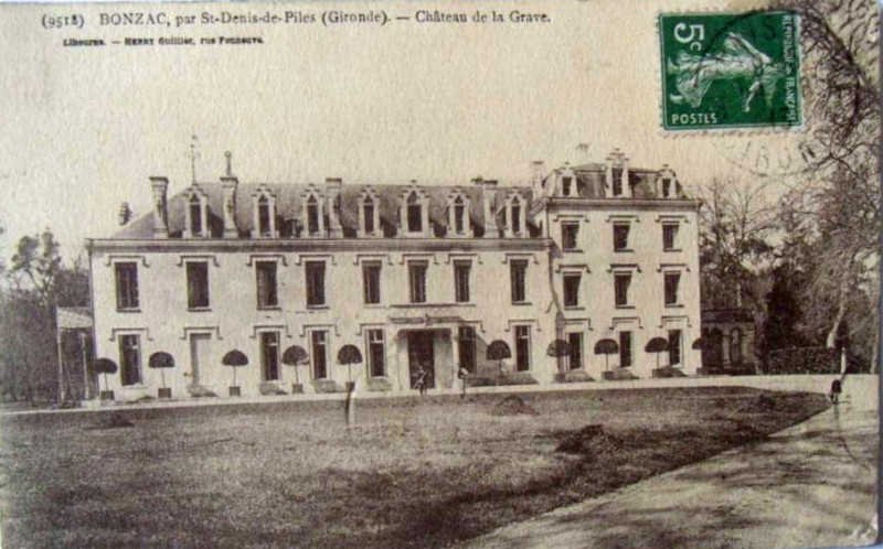 Carte postale ancienne Bonzac - château de la Grave 2