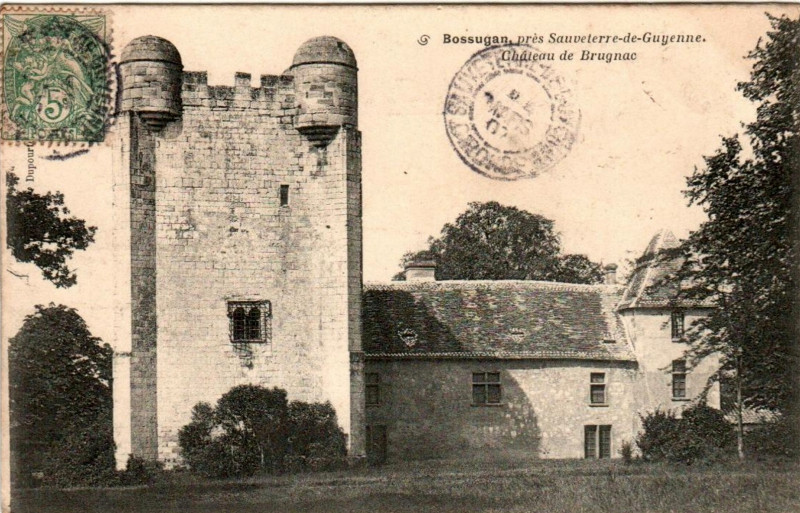 Carte postale ancienne Bossugan - château Brugnac 2b