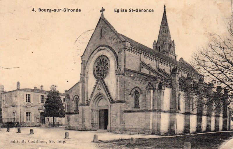 Carte postale ancienne Bourg - église Saint-Géronce 1