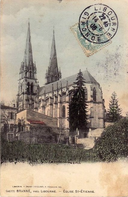 Carte postale ancienne Branne - église 1